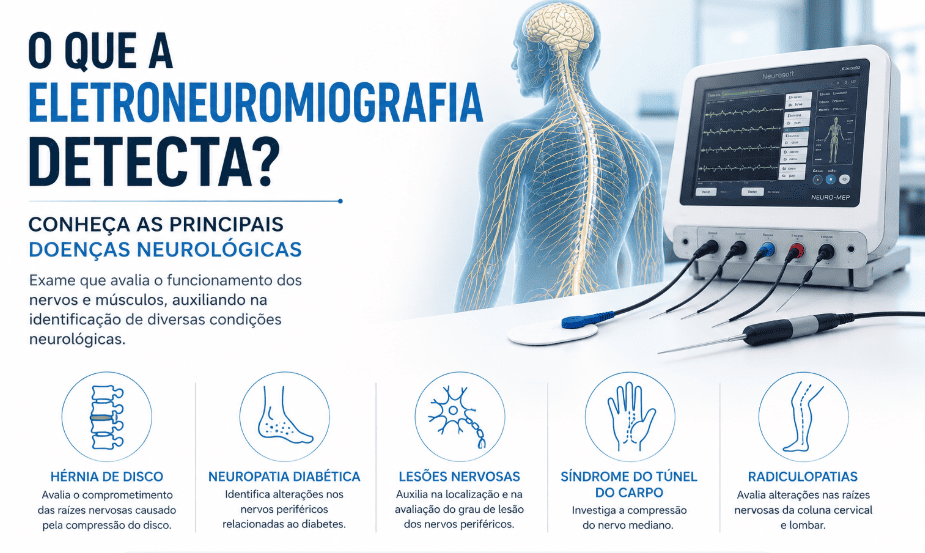 O que a eletroneuromiografia detecta? Conheça as principais doenças neurológicas o que a eletroneuromiografia detecta (1)